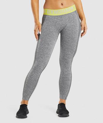 Legginsy Damskie Gymshark Flex Low Rise Szare Żółte | PL 2309EBC